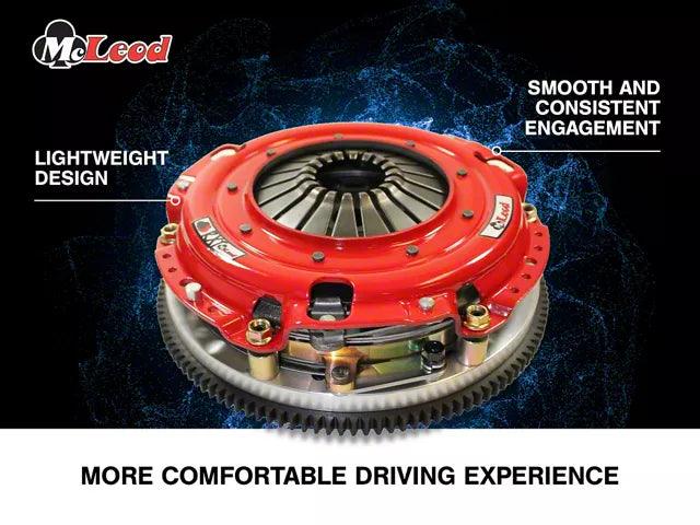 McLeod RST Twin Disc 800HP Organic Clutch Kit with 8-Bolt Steel Flywheel; 23-Spline - Mullet Racing Performance