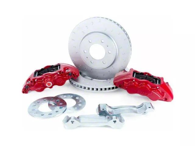 Alcon 6-Piston Front Big Brake Kit with 347x36mm Slotted Rotors; Red Calipers - Mullet Racing Performance