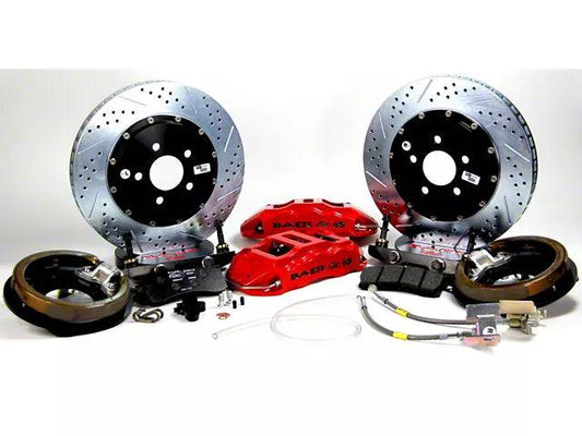 Baer Extreme+ Rear Big Brake Kit with 15-Inch Rotors; Red Calipers - Mullet Racing Performance