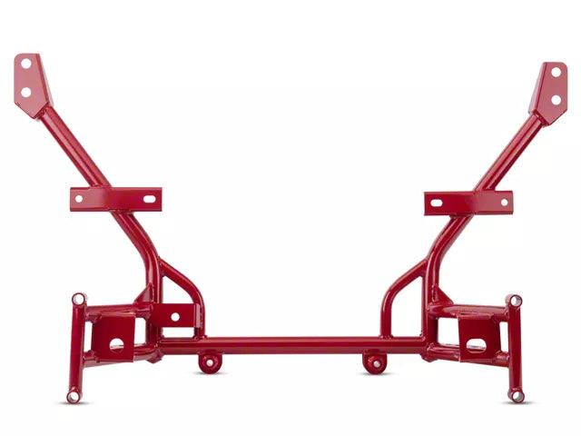 BMR K-Member with 0.50-Inch Lowered Motor Mounts; Standard Rack Mount; Red - Mullet Racing Performance