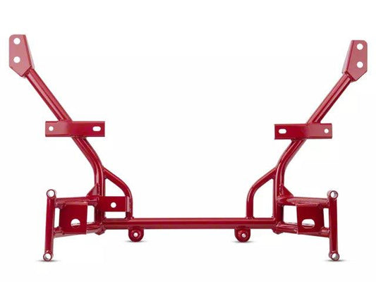 BMR K-Member with 0.50-Inch Lowered Motor Mounts; Standard Rack Mount; Red - Mullet Racing Performance