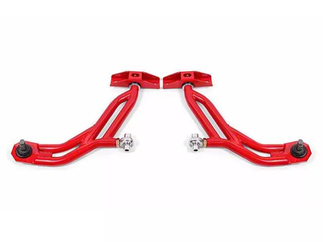 BMR Adjustable Front Lower Control A-Arms; Delrin/Rod End Combo; 19mm Tall Ball Joint; Red - Mullet Racing Performance