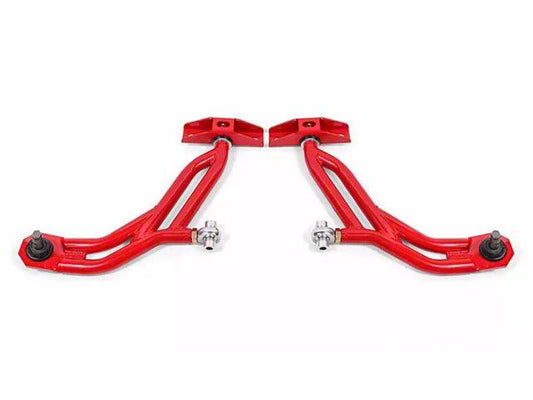 BMR Adjustable Front Lower Control A-Arms; Delrin/Rod End Combo; 19mm Tall Ball Joint; Red - Mullet Racing Performance