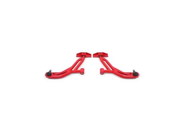 BMR Non-Adjustable Front Lower Control A-Arms; Polyurethane/Delrin Combo; 19mm Standard Ball Joint; Red - Mullet Racing Performance