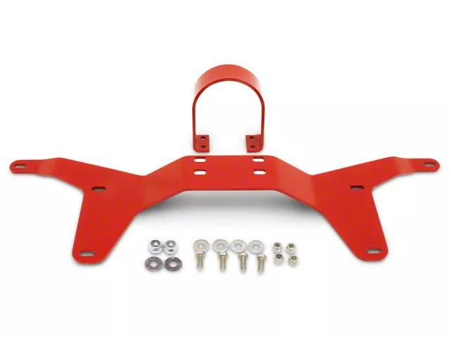 BMR Rear Tunnel Brace with Driveshaft Safety Loop; Red - Mullet Racing Performance