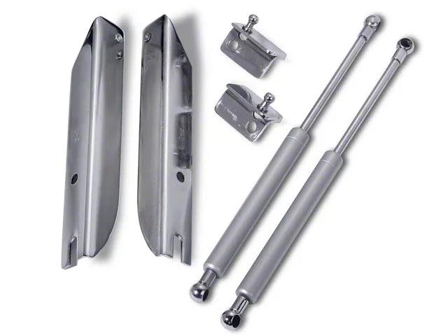 MMD Bolt On Hood Strut Kit; Chrome - Mullet Racing Performance