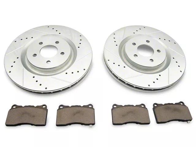 C&L Super Sport Cross-Drilled and Slotted Brake Rotor and Pad Kit; Front - Mullet Racing Performance