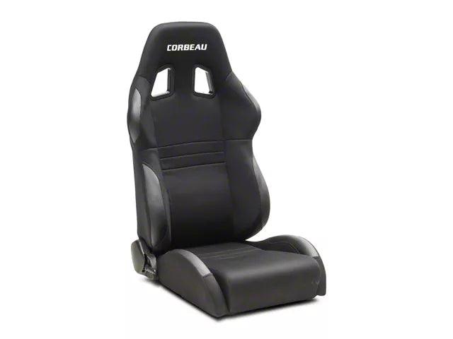 Corbeau A4 Racing Seats; Black Cloth; Pair - Mullet Racing Performance