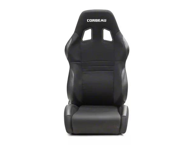 Corbeau A4 Racing Seats; Black Cloth; Pair - Mullet Racing Performance