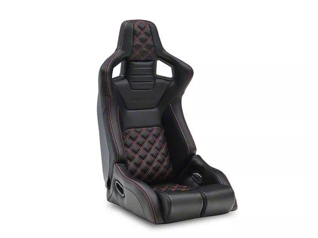 Corbeau Sportline RRB Reclining Seats; Black Vinyl/Carbon Vinyl/Red Diamond Stitch; Pair - Mullet Racing Performance