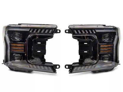 Full LED 2 Projector Headlights with White DRL Sequential Turn Signal; Black Housing; Clear Lens - Mullet Racing Performance