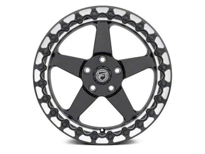 Forgestar D5 Beadlock Gloss Black Machined Wheel; Rear Only; 15x10; 25mm Offset - Mullet Racing Performance