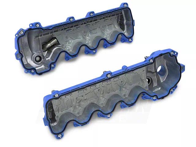 Ford Performance Laser Etched Valve Covers; Blue - Mullet Racing Performance