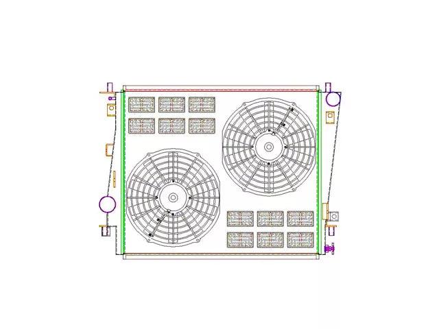 Griffin Radiators ComboUnit CrossFlow Radiator; 2-Row - Mullet Racing Performance