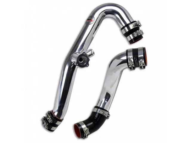 HPS Intercooler Hot and Cold Side Charge Pipes with Black Hoses; Polished - Mullet Racing Performance