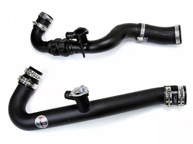 HPS Intercooler Hot and Cold Side Charge Pipes with Black Hoses; Wrinkle Black - Mullet Racing Performance