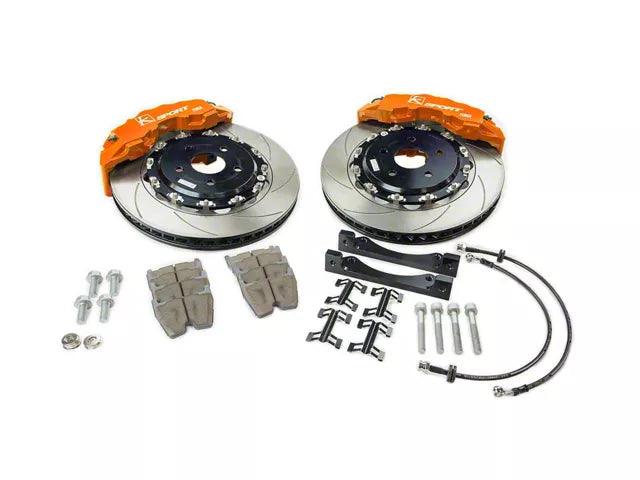 Ksport Supercomp 4-Piston Rear Big Brake Kit with 14-Inch Slotted Rotors; Orange Calipers - Mullet Racing Performance