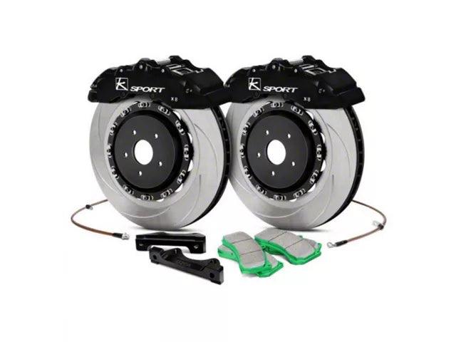 Ksport Supercomp 8-Piston Front Big Brake Kit with 15-Inch Slotted Rotors; Black Calipers - Mullet Racing Performance