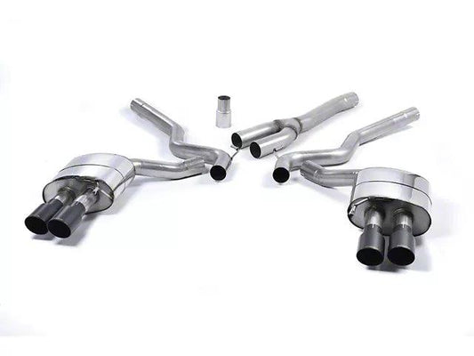 Milltek Quad Outlet Non-Resonated Cat-Back Exhaust System with Cerakote Black Tips - Mullet Racing Performance