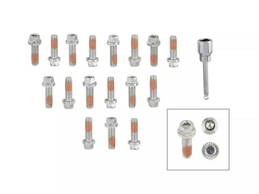 Mr. Gasket Headlock Locking Header Bolts; M8-1.25x25MM; Set of 17 - Mullet Racing Performance