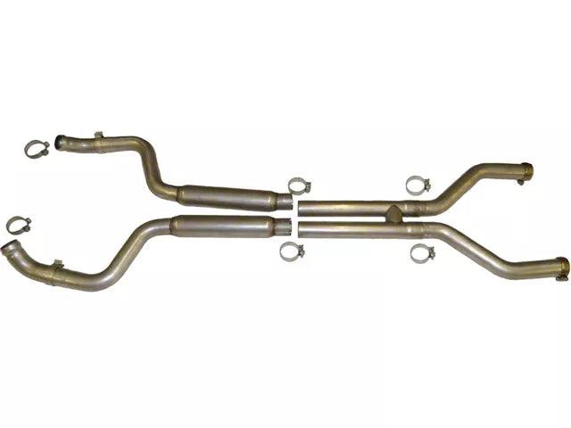 3-Inch Aluminized Cat-to-Axle H-Pipe with Flowpack Mufflers - Mullet Racing Performance