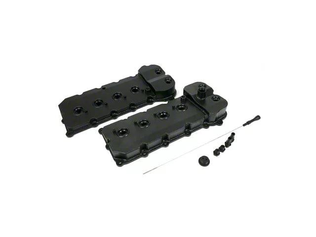 Top Street Performance Fabricated Aluminum Valve Covers; Black Anodized - Mullet Racing Performance