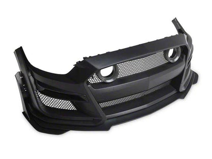 GT500 Style Conversion Front Bumper with LED Grille Kit; Unpainted - Mullet Racing Performance