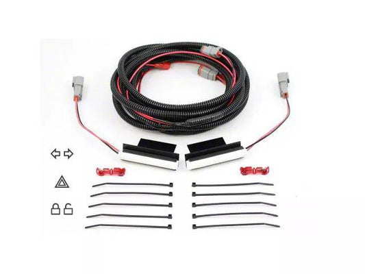 Hood Mounted Turn Signal Lighting Kit; Red - Mullet Racing Performance