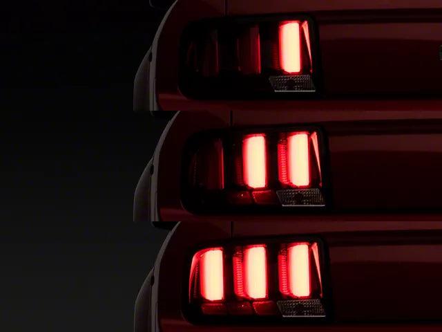 Red Light Bar LED Tail Lights; Black Housing; Clear Lens - Mullet Racing Performance