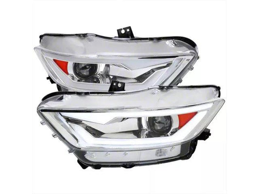 LED Bar Projector Headlights; Chrome Housing; Clear Lens - Mullet Racing Performance