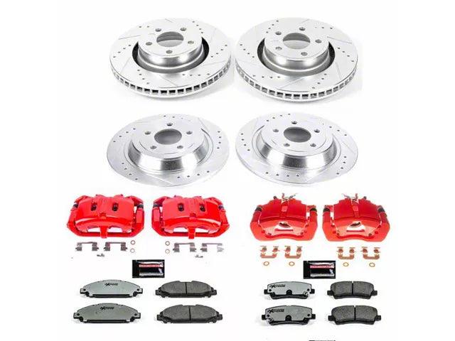 PowerStop Z26 Street Warrior Brake Rotor, Pad and Caliper Kit; Front and Rear - Mullet Racing Performance