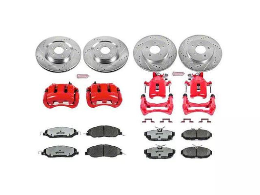 PowerStop Z26 Street Warrior Brake Rotor, Pad and Caliper Kit; Front and Rear - Mullet Racing Performance