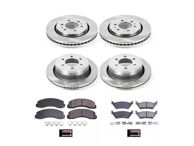 PowerStop OE Replacement 6-Lug Brake Rotor and Pad Kit; Front and Rear Manual Parking Brake - Mullet Racing Performance