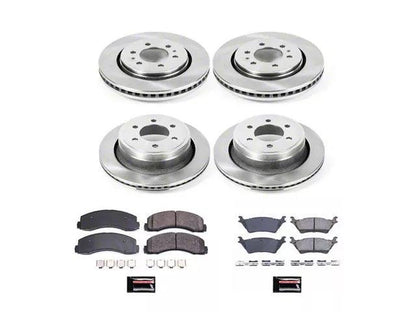 PowerStop OE Replacement 6-Lug Brake Rotor and Pad Kit; Front and Rear Electric Parking Brake - Mullet Racing Performance