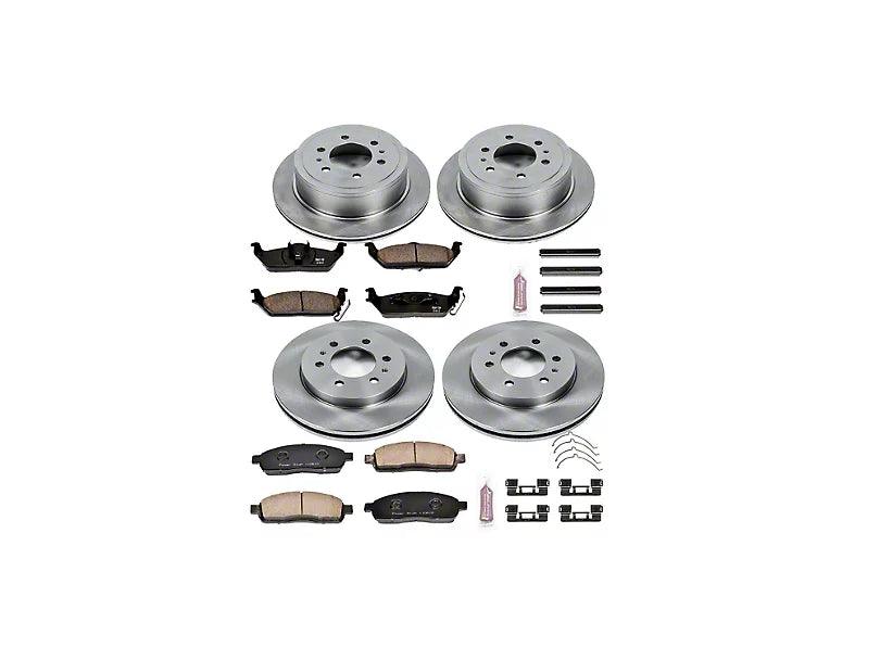 PowerStop OE Replacement 6-Lug Brake Rotor and Pad Kit; Front and Rear Manual Parking Brake - Mullet Racing Performance