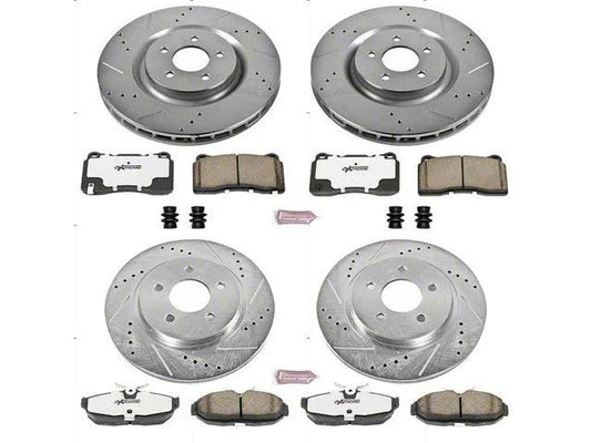 PowerStop Z26 Street Warrior Brake Rotor and Pad Kit; Front and Rear - Mullet Racing Performance