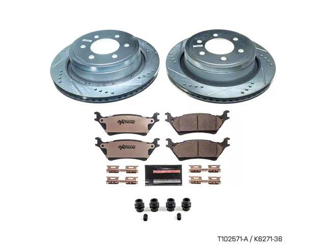 PowerStop Z36 Extreme Truck and Tow 6-Lug Brake Rotor and Pad Kit; Rear Manual Parking Brake - Mullet Racing Performance