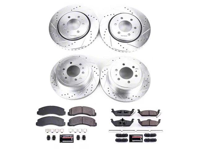 PowerStop Z23 Evolution Sport 6-Lug Brake Rotor and Pad Kit; Front and Rear Electric Parking Brake - Mullet Racing Performance