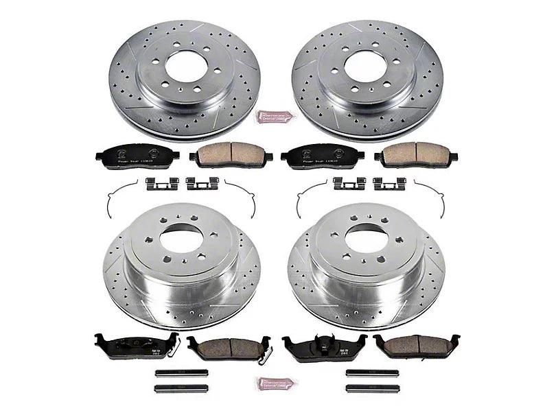 PowerStop Z23 Evolution Sport 6-Lug Brake Rotor and Pad Kit; Front and Rear Electric Parking Brake - Mullet Racing Performance