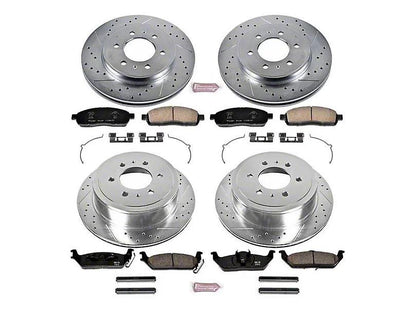 PowerStop Z23 Evolution Sport 6-Lug Brake Rotor and Pad Kit; Front and Rear Electric Parking Brake - Mullet Racing Performance