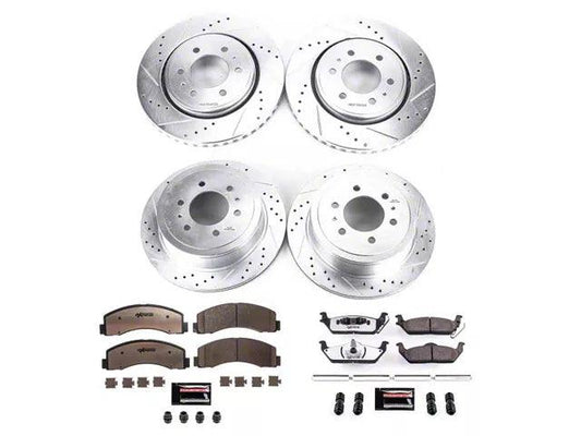 PowerStop Z36 Extreme Truck and Tow 6-Lug Brake Rotor and Pad Kit; Front and Rear. Manual Parking Brake - Mullet Racing Performance