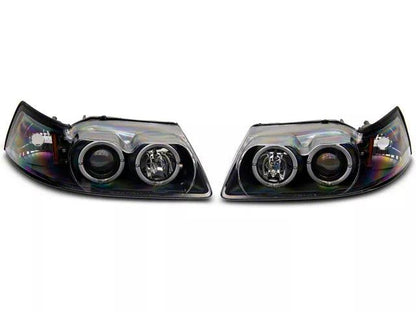 Raxiom Dual LED Halo Projector Headlights; Black Housing; Clear Lens - Mullet Racing Performance