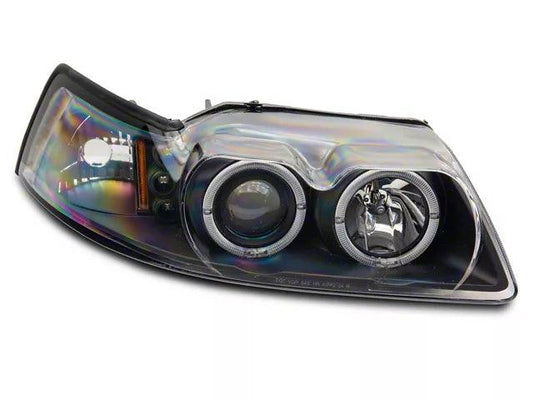 Raxiom Dual LED Halo Projector Headlights; Black Housing; Clear Lens - Mullet Racing Performance