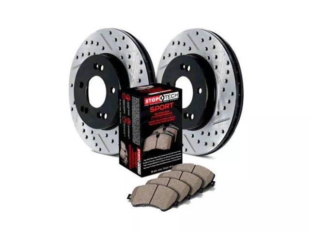 StopTech Sport Axle Slotted and Drilled 6-Lug Brake Rotor and Pad Kit; Front - Mullet Racing Performance