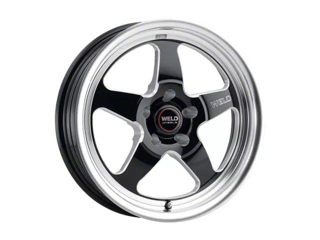 WELD Performance Ventura Drag Gloss Black Milled Wheel; Front Only; 17x5; -21mm Offset - Mullet Racing Performance