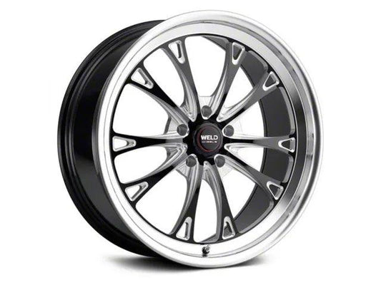 WELD Performance Belmont Drag Gloss Black Milled Wheel; Front Only; 20x5; -23mm Offset - Mullet Racing Performance