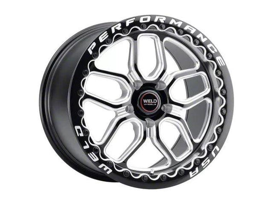 WELD Performance Laguna Beadlock Gloss Black Milled Wheel; Rear Only; 17x10; 25mm Offset - Mullet Racing Performance