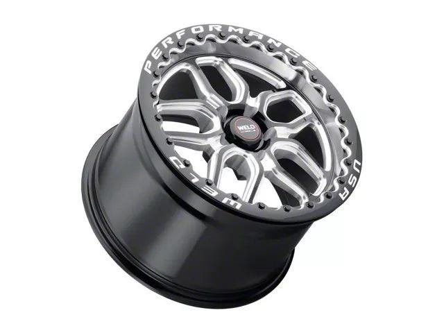 WELD Performance Laguna Beadlock Gloss Black Milled Wheel; Rear Only; 17x10; 25mm Offset - Mullet Racing Performance