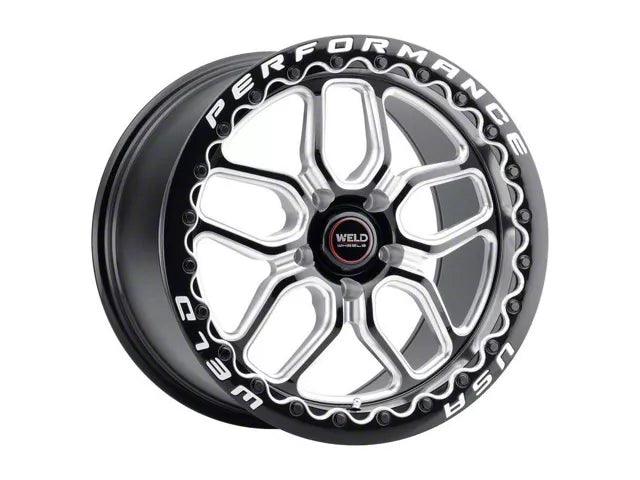 WELD Performance Laguna Beadlock Gloss Black Milled Wheel; Rear Only; 15x10; 25mm Offset - Mullet Racing Performance