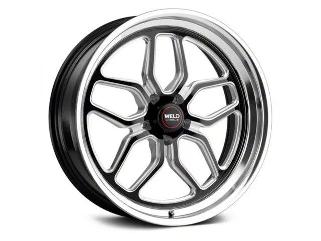 WELD Performance Laguna Drag Gloss Black Milled Wheel; Front Only; 17x5; -21mm Offset - Mullet Racing Performance